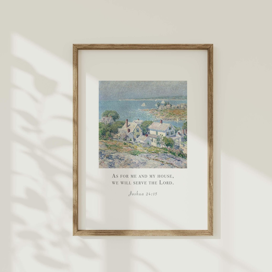 Joshua 24:15 As For Me and My House Coastal Village Impressionist Poster