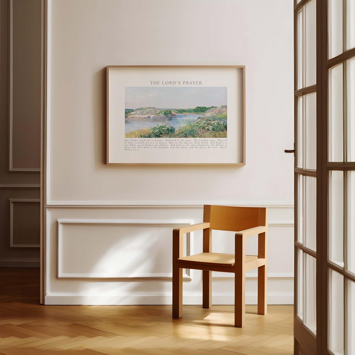 The Lord's Prayer Matthew 6:9-13 Coastal Impressionist Seascape Poster - Image 3