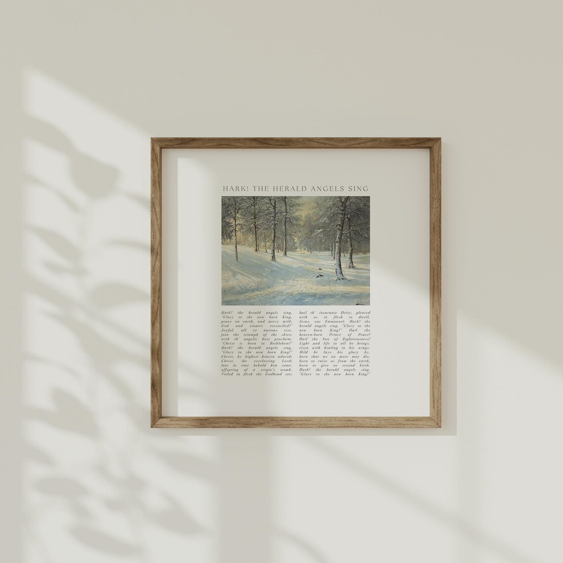 Hark The Herald Angels Sing Christmas Hymn Snowy Forest Wall Poster - Image 2