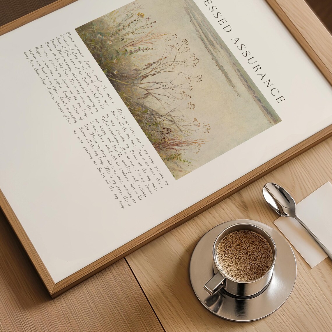 Blessed Assurance Hymn Lyrics Marsh Grasses Impressionist Worship Poster - Image 3