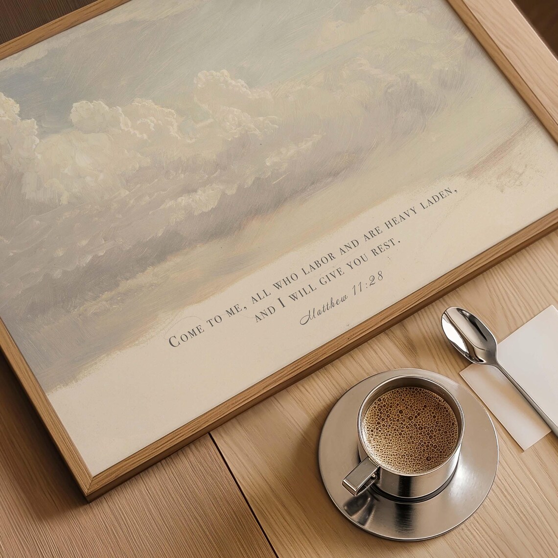 Matthew 11:28 Come to Me I Will Give You Rest Cloud Sky Landscape Poster - Image 4