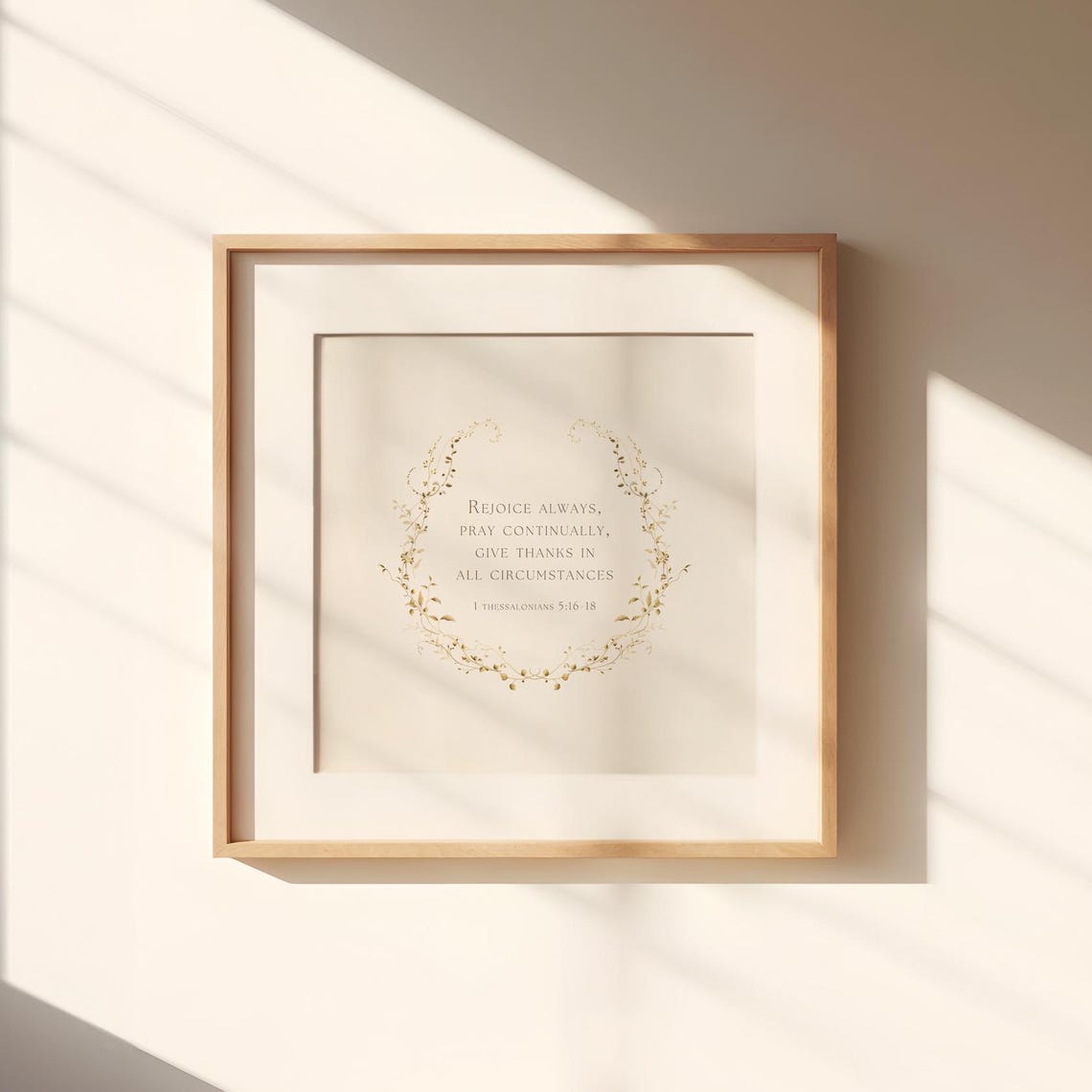 1 Thessalonians 5:16-18 Rejoice Always Gold Wreath Scripture Poster - Image 5