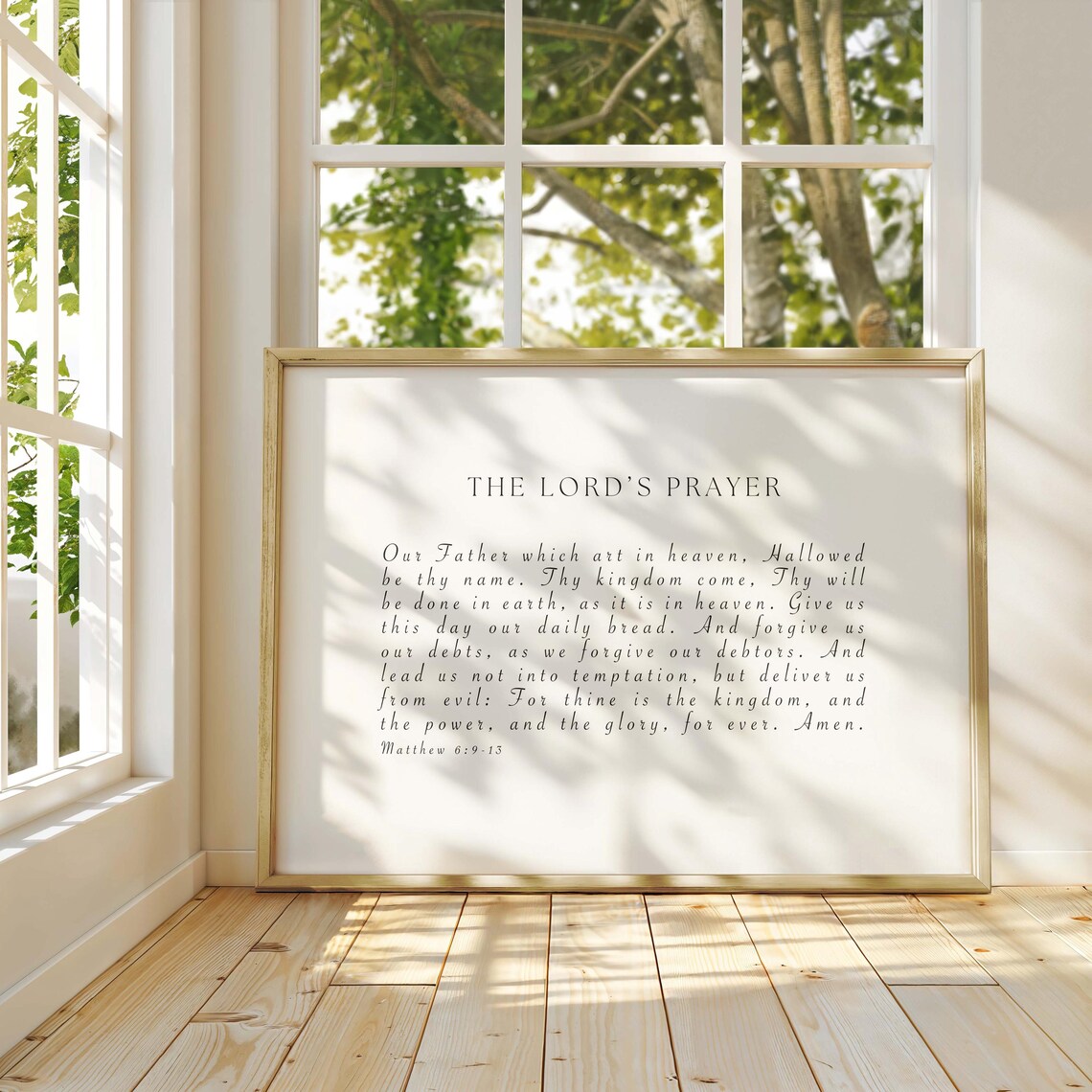 The Lords Prayer Scripture Matthew 6:9-13 Minimalist Christian Wall Art - Image 2