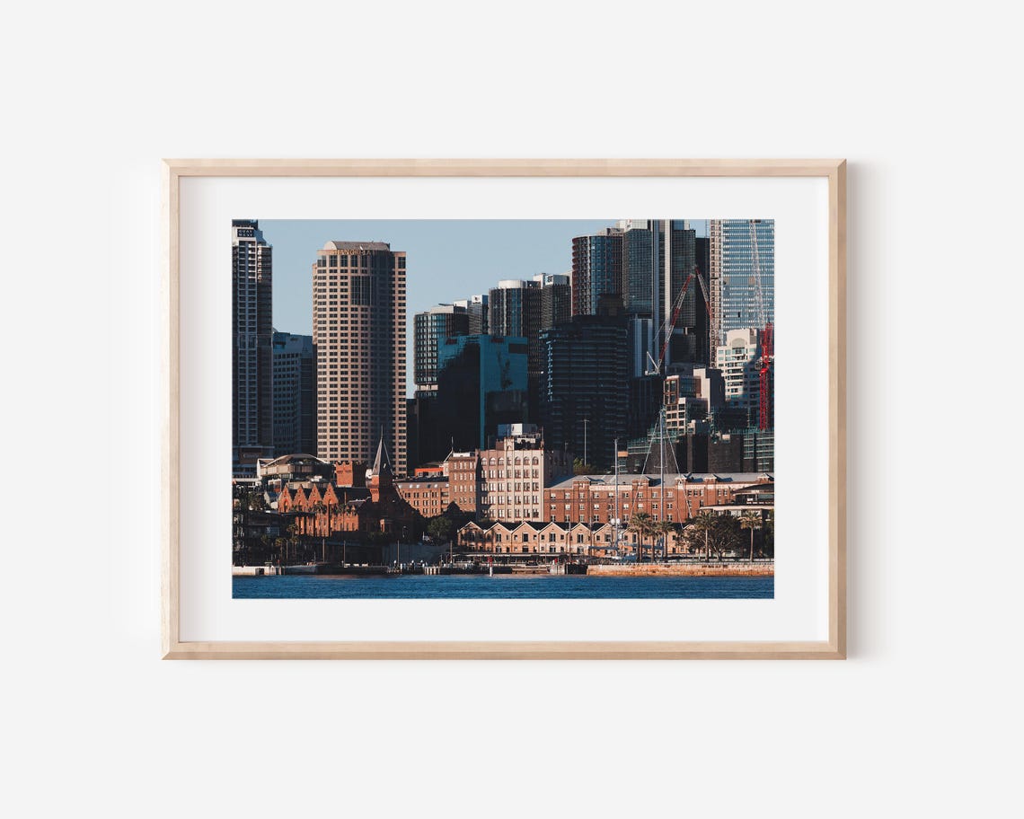 The Rocks Sydney Historic Waterfront Skyline Cityscape Poster