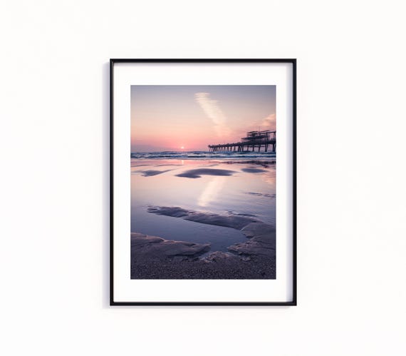 Sunrise Reflection At The Spit Beach Gold Coast Coastal Fine Art Photography Print Ocean Wall Decor