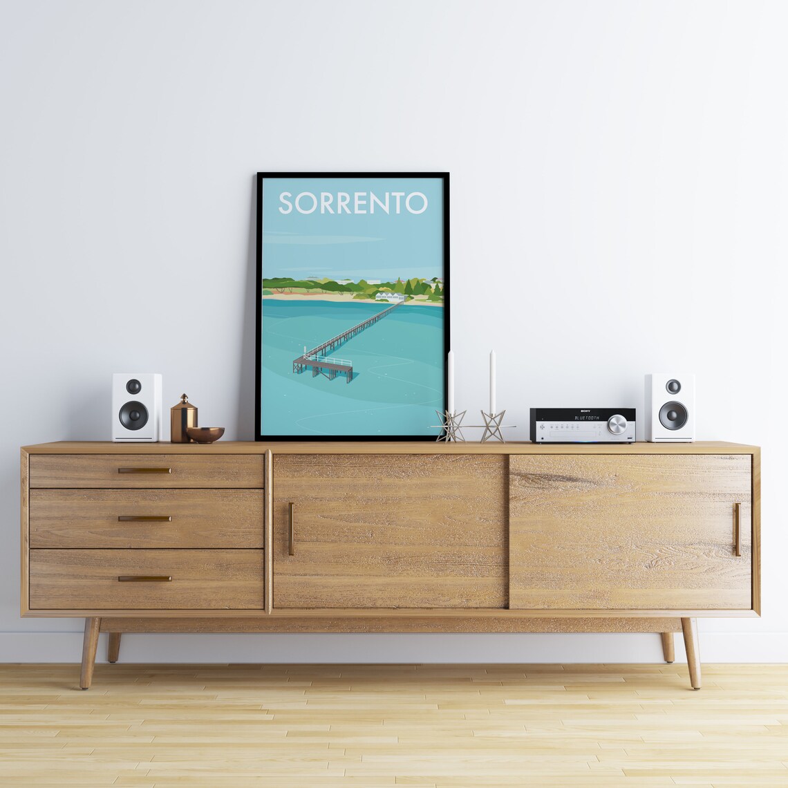 Sorrento Pier Travel Poster, Beach Place Print - Image 2