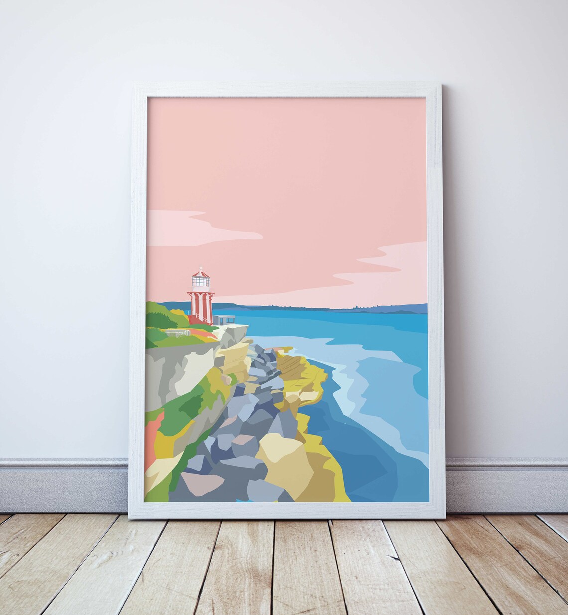 Lighthouse Sydney Watsons Bay Vintage Travel Poster