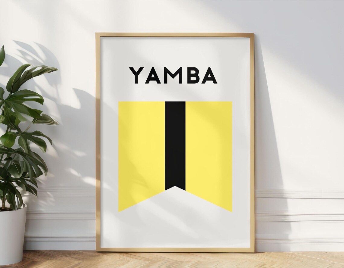Yamba Surf Lifesaving Beach Flag Coastal Minimalist Art Print