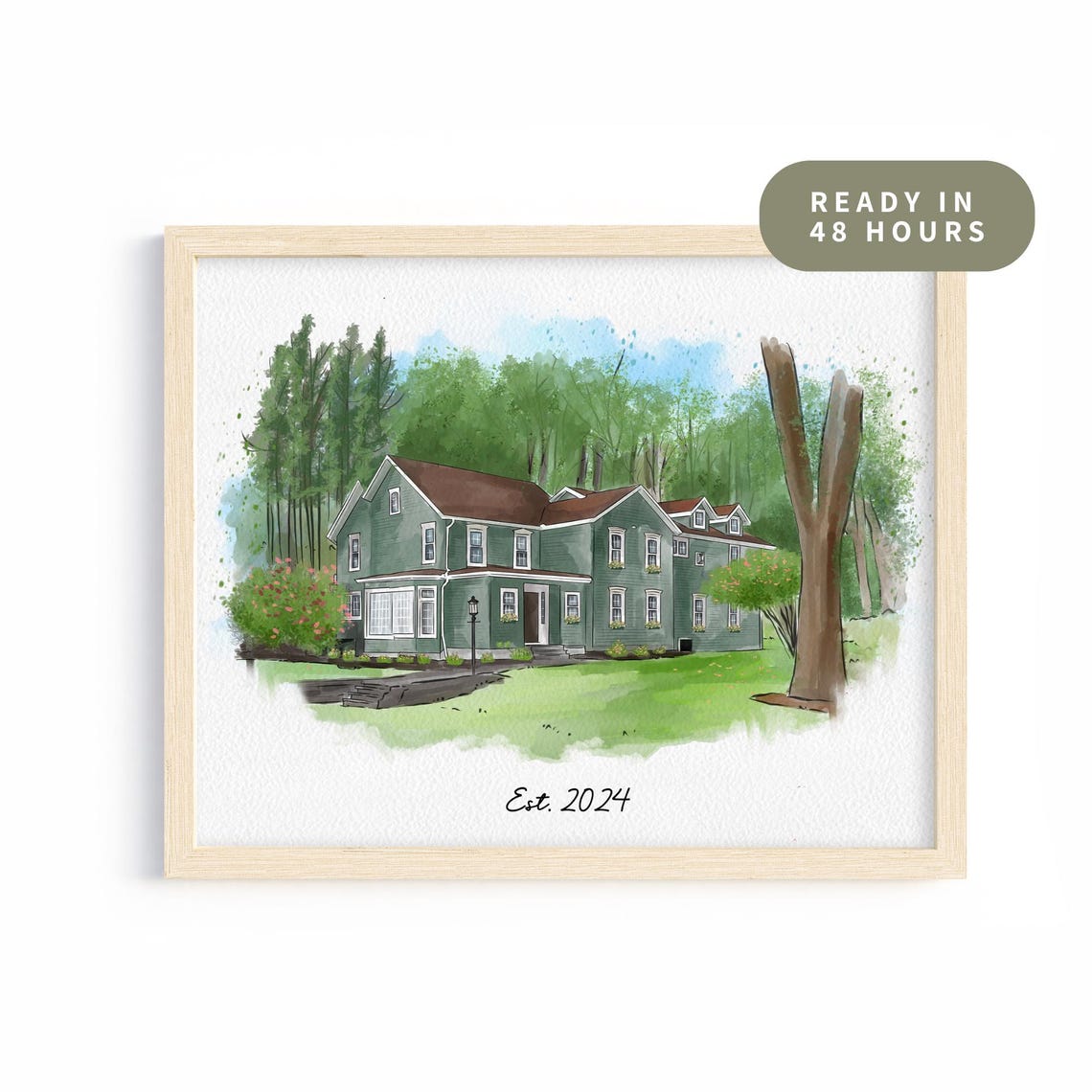 Custom Watercolor House Portrait, Personalized Art Print