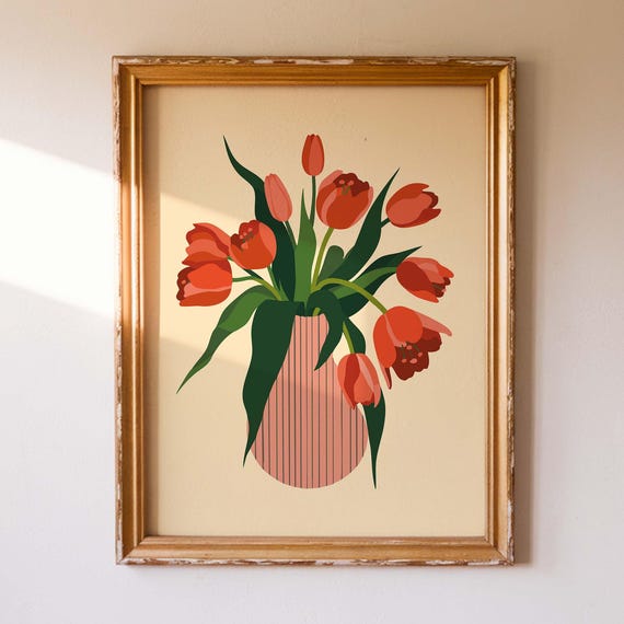 Floral Botanical Prints Dorm Room Decor Trendy Maximalist Poster Preppy Y2k Dopamine Funky