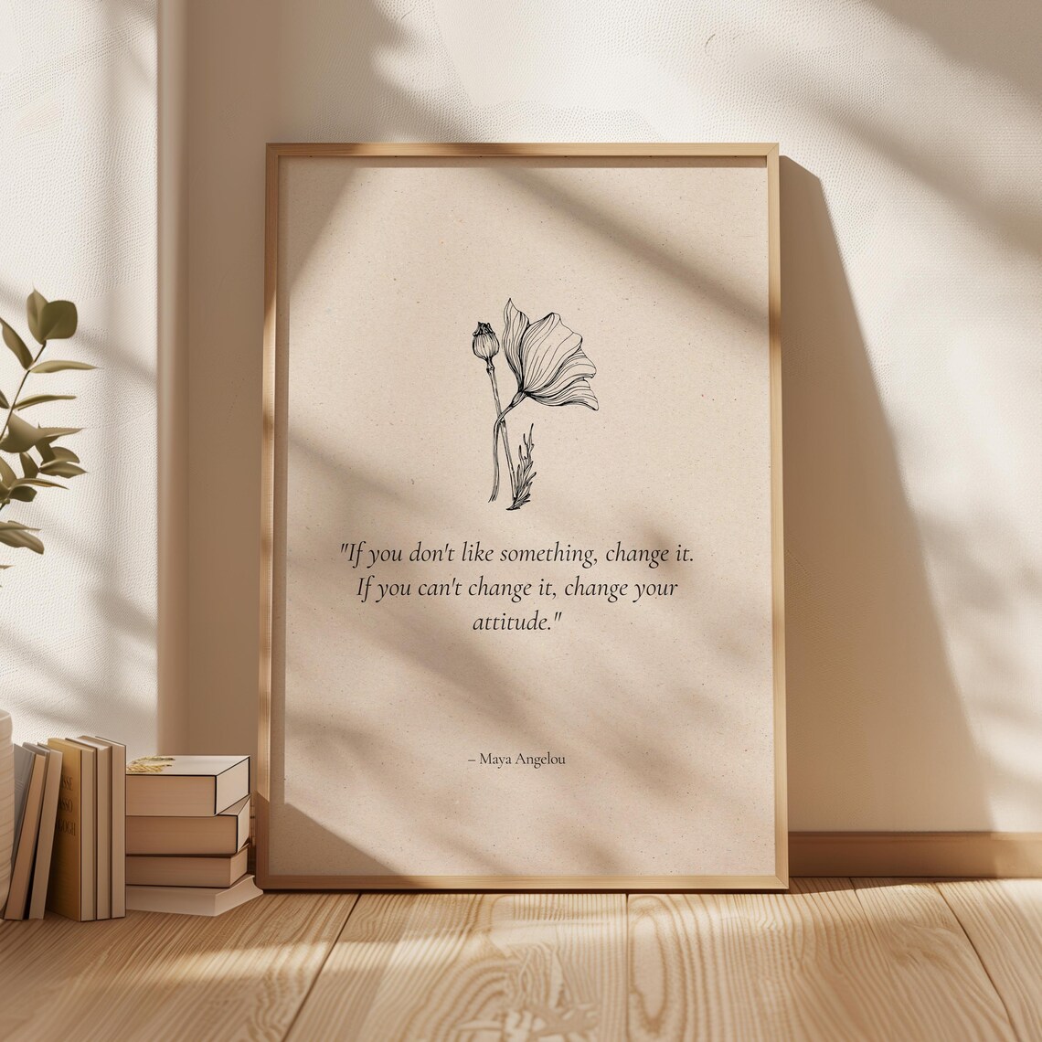 Maya Angelou Change Your Attitude Inspirational Quote Print Art