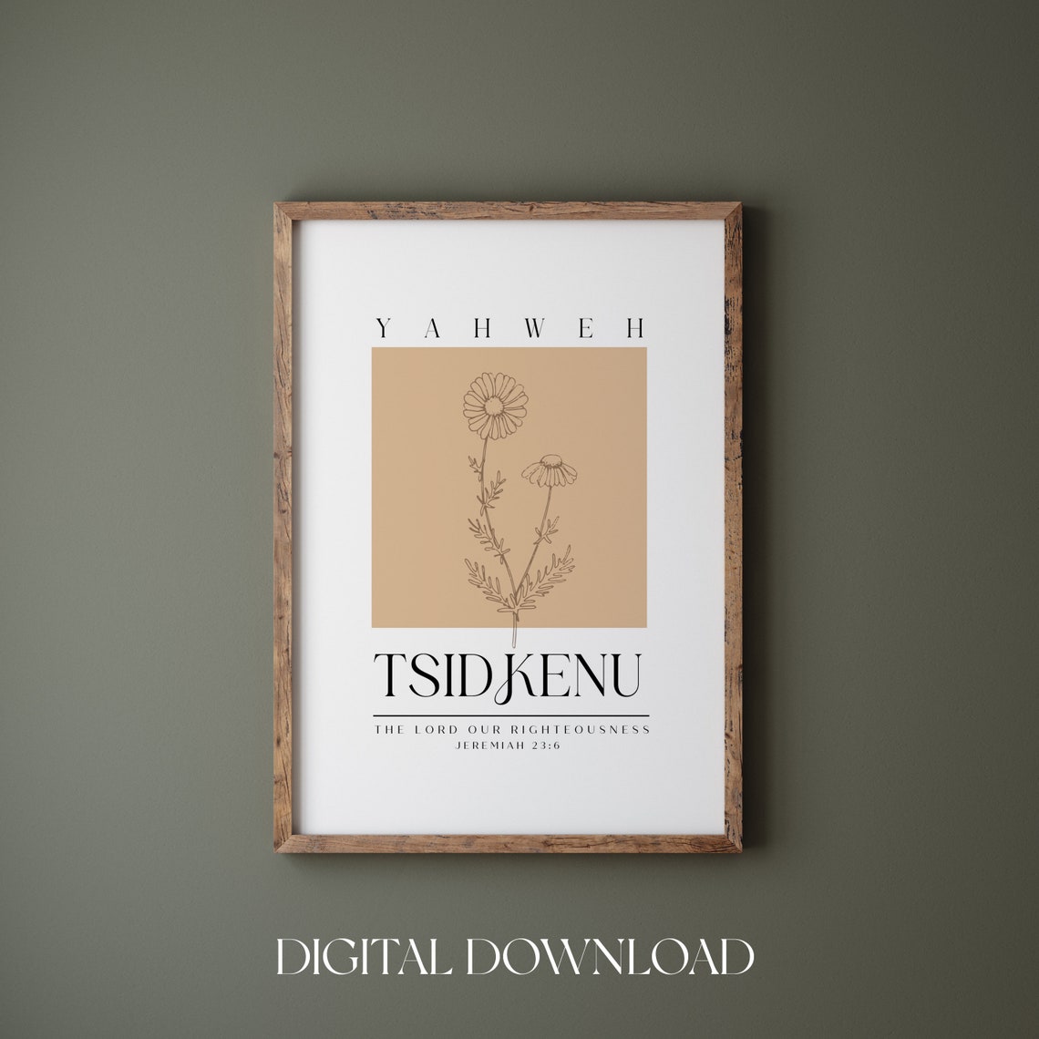 Yahweh Tsidkenu The Lord Our Righteousness Jeremiah 23 6 Art Poster
