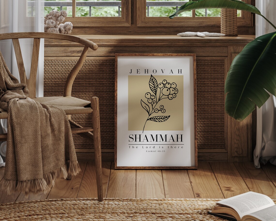 Jehovah Shammah Ezekiel 48:35 Minimalist Art Print - Image 5
