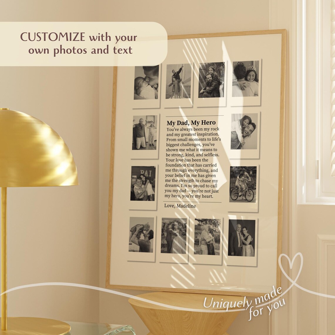 Custom Polaroid Photo Collage Dad Definition Gift - Image 2