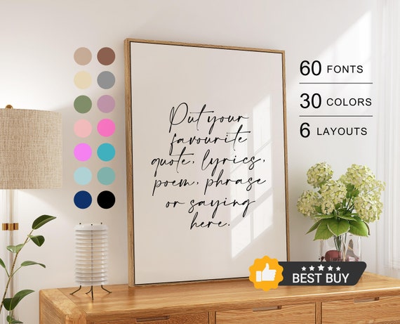 Custom Quote Print Custom Poster Print Custom Quote Sign Personalised Quote Print Custom Print Wall Art