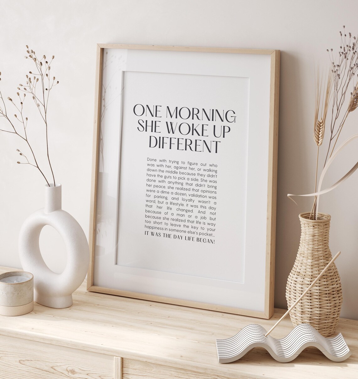 One Morning She Woke Up Different Feminist Line Art Print - Image 5