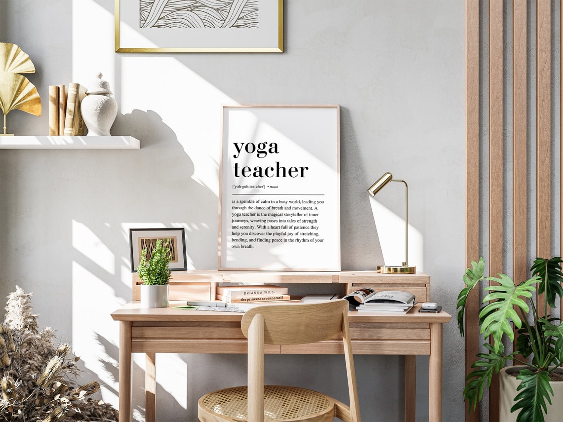 Yoga Teacher Definition Dictionary Style Typography Gift Poster - Image 4