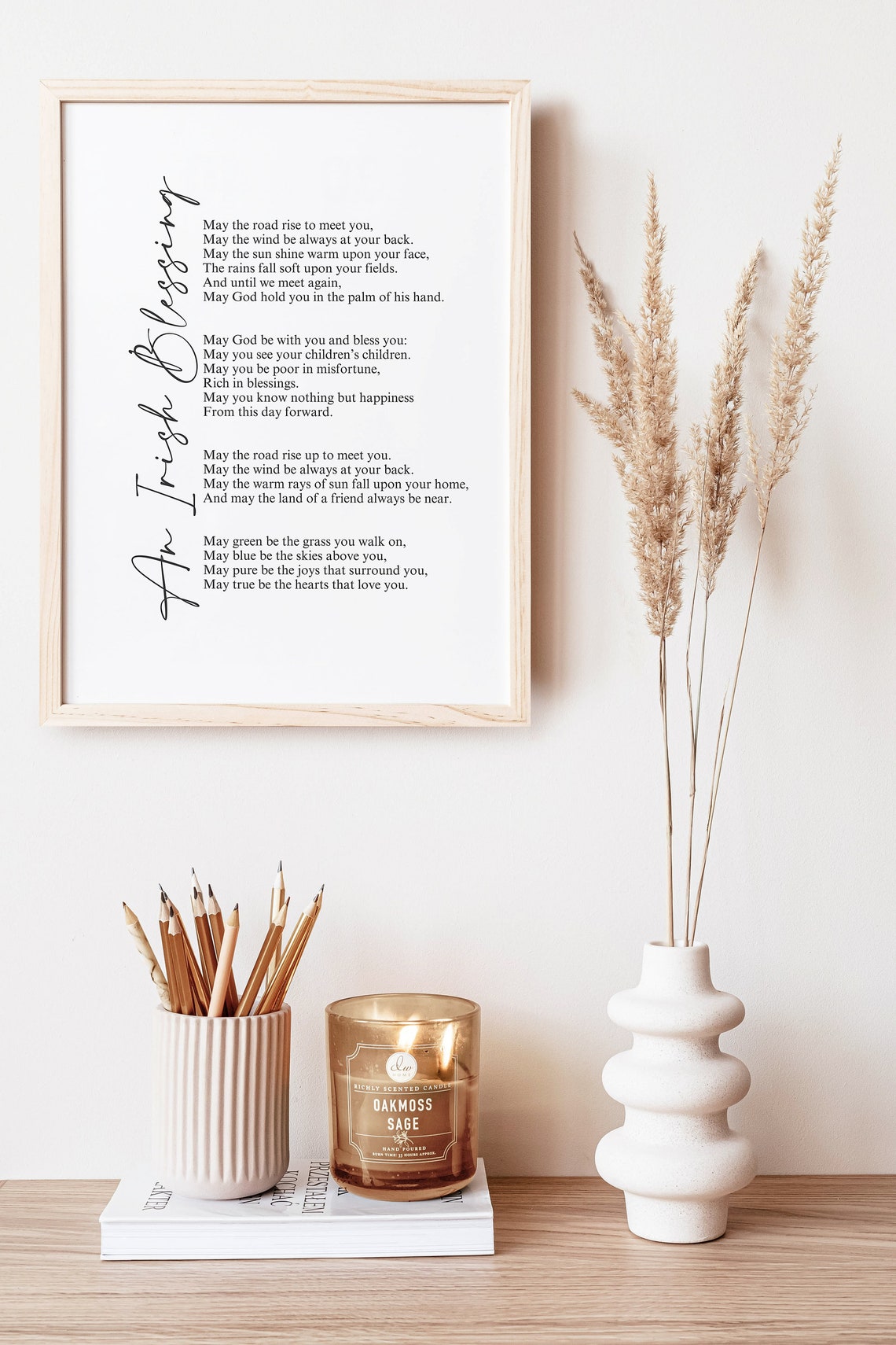 An Irish Blessing Poem May the Road Rise Up Typography Poster - Image 5