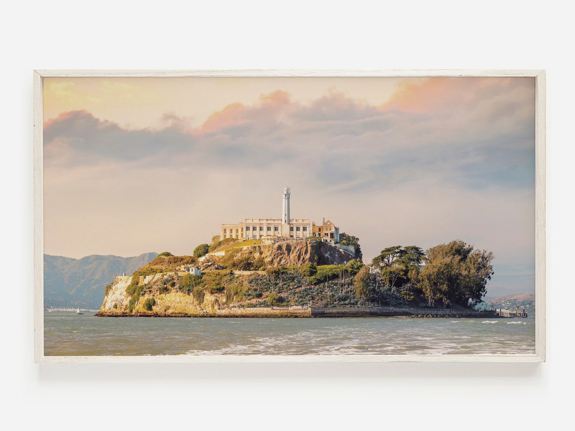Alcatraz Island at Sunset San Francisco Bay Dusk Photo Poster