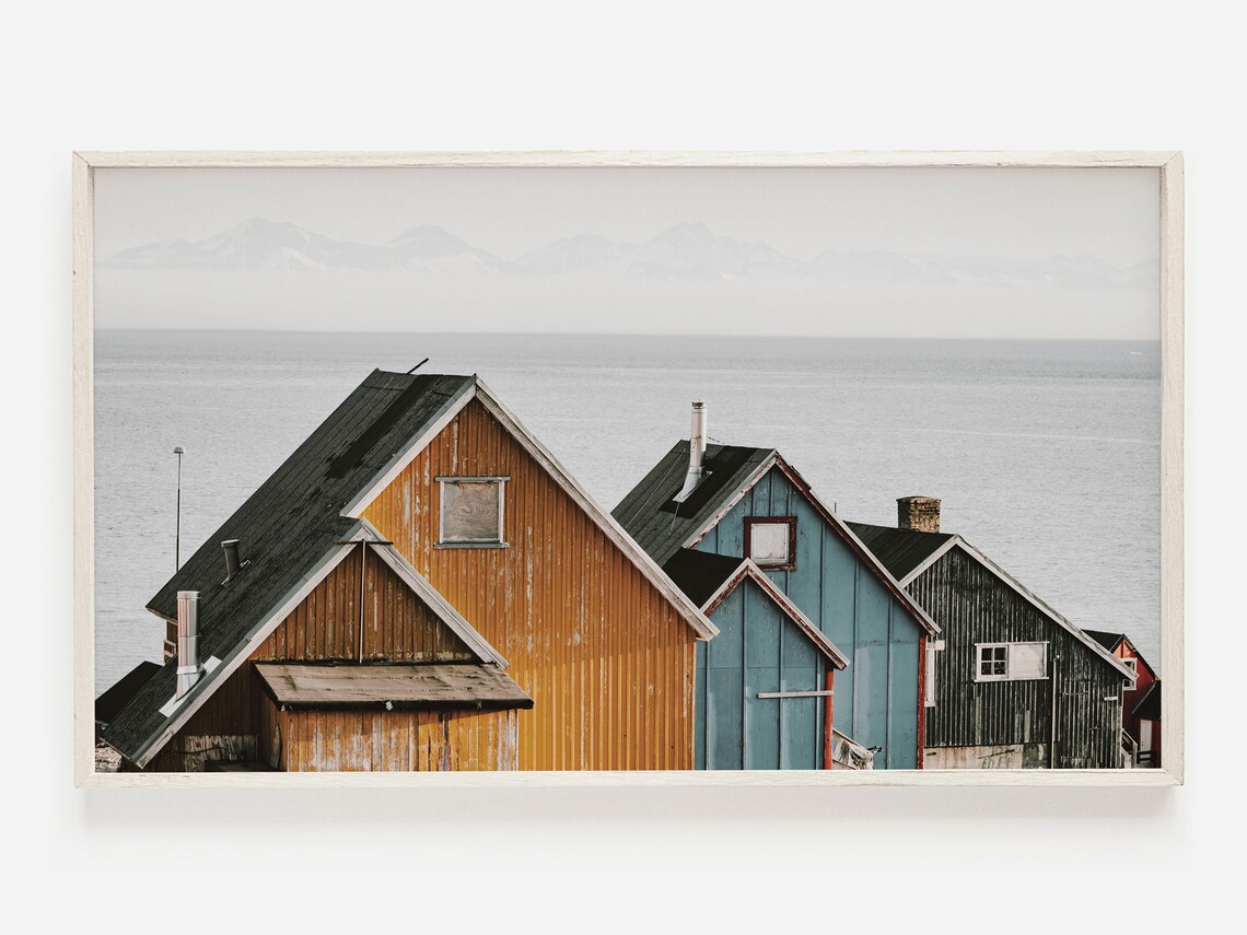 Iceland Fishing Village Colorful Houses by the Sea Photo Poster