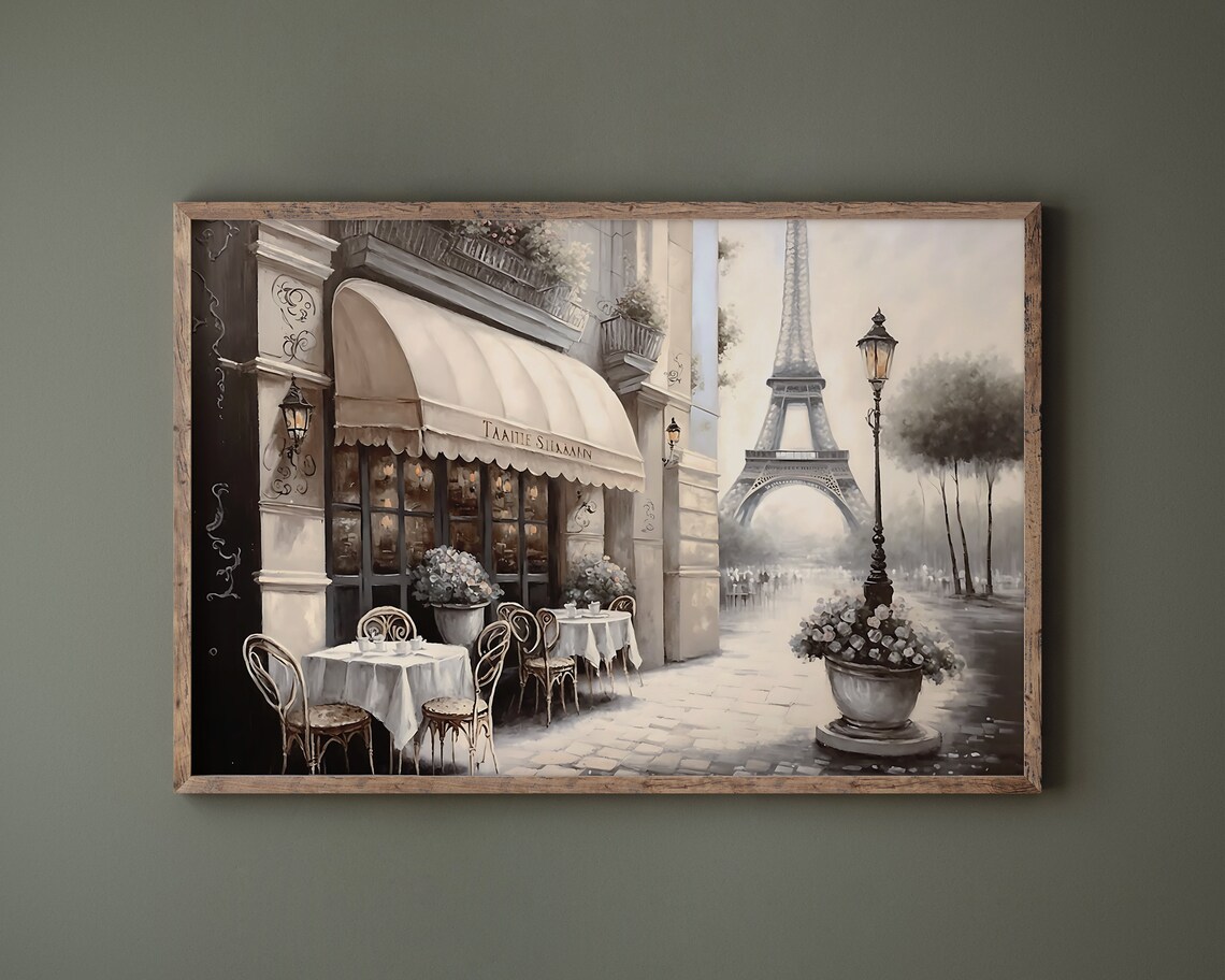 Romantic Paris Art Print, French Cafe Floral Decor - Image 3