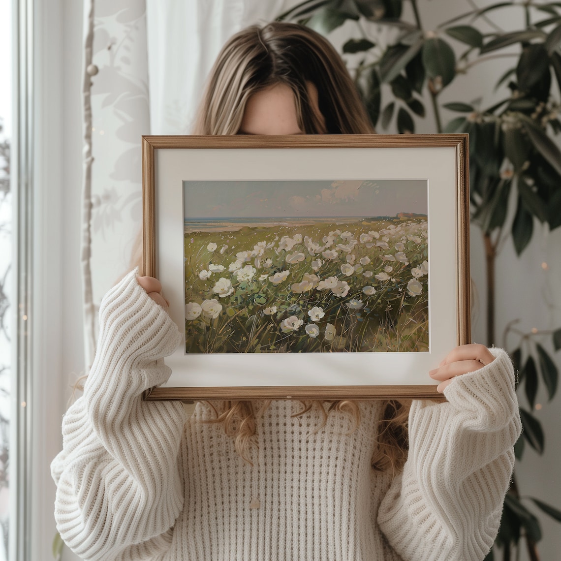 Wildflower Landscape Coastal Painting, Countryside Print - Image 4