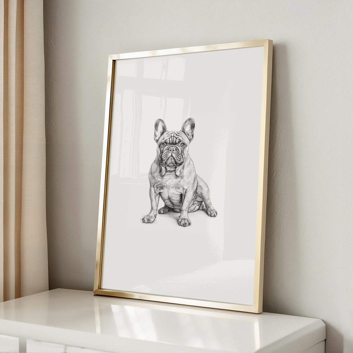 French Bulldog Sketch Art Print, Pet Drawing - Image 3