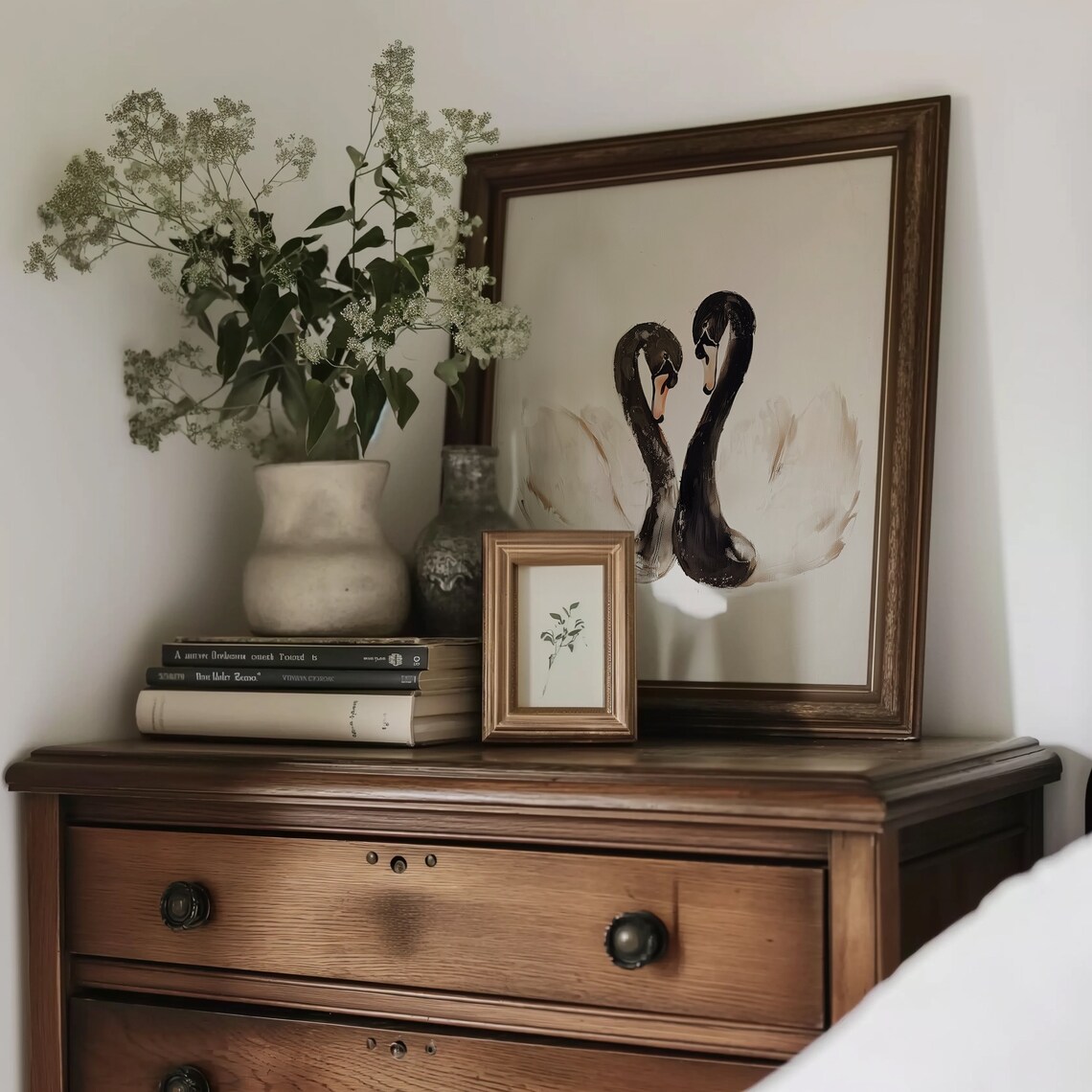 Swan Wall Art Print, Vintage Neutral Farmhouse - Image 3