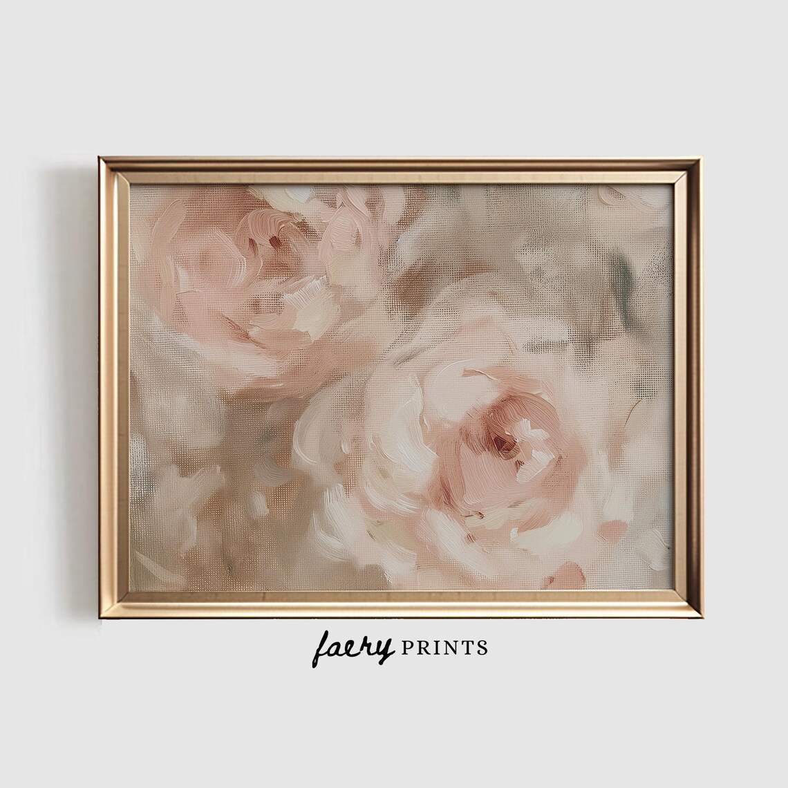 Pink Floral Painting, Vintage Flower Art Print