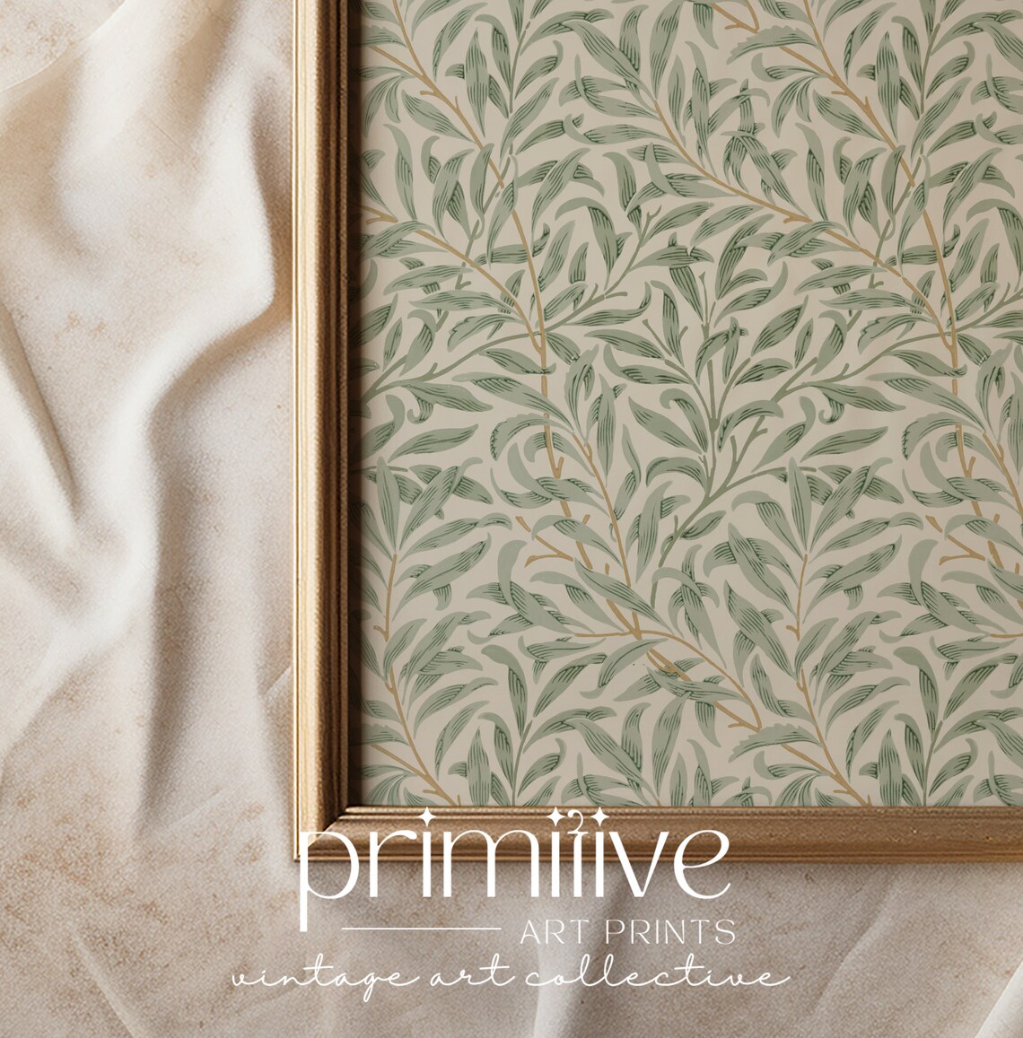 Botanical Tapestry, Vintage Textile Leaf Artwork - Image 2