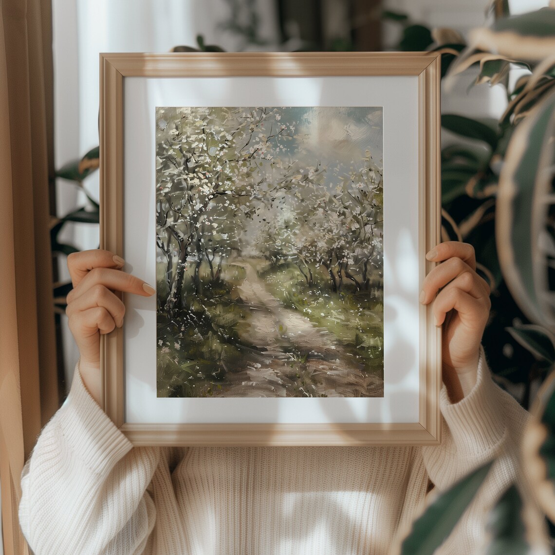 Spring Orchard Landscape Vintage Farmhouse Art Print - Image 5