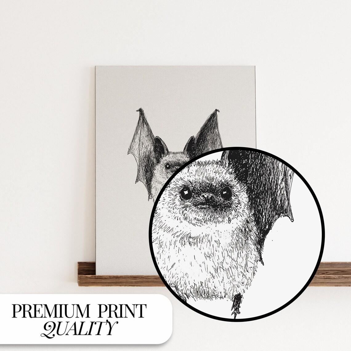 Bat Print Halloween Wall Art, Minimalist Spooky Decor - Image 4