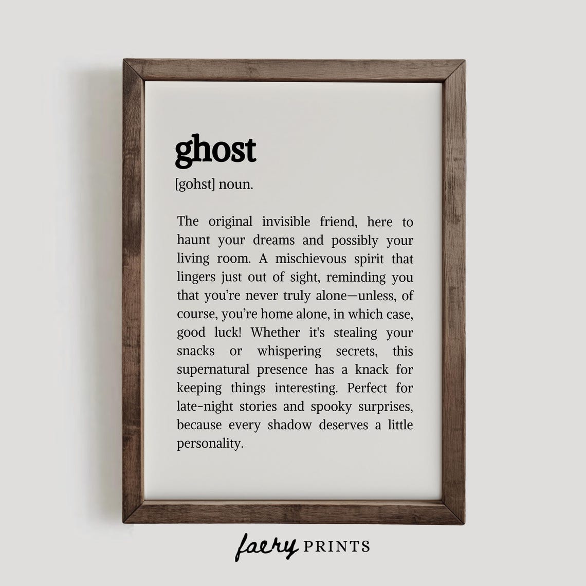 Ghost Definition Noun Funny Dictionary Typography Halloween Poster - Image 2