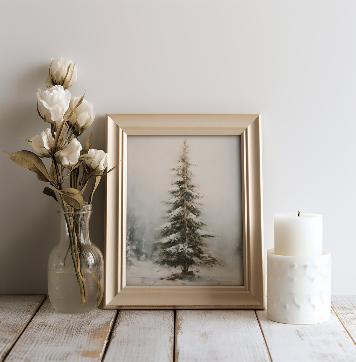 Winter Forest Print, Vintage Winter Landscape Art Print - Image 2