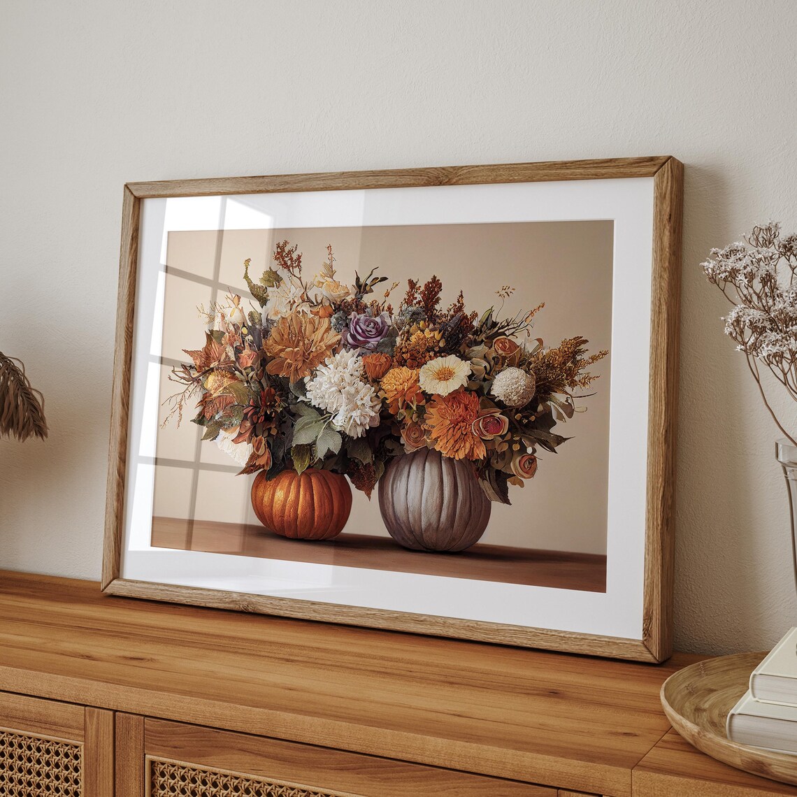 Pumpkin Floral Autumn Art Print, October Decor - Image 5