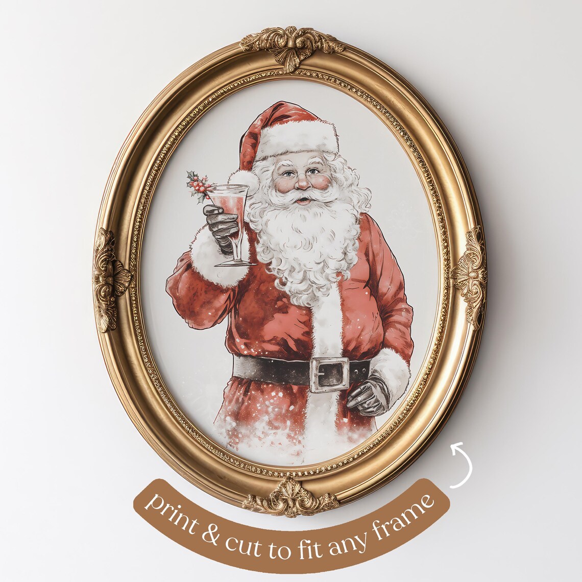 Santa Claus Red Holiday Wall Art Art Print - Image 4
