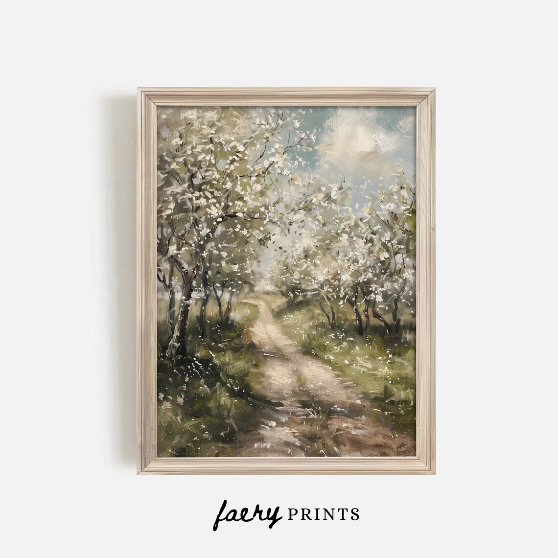 Spring Orchard Landscape Vintage Farmhouse Art Print - Image 2