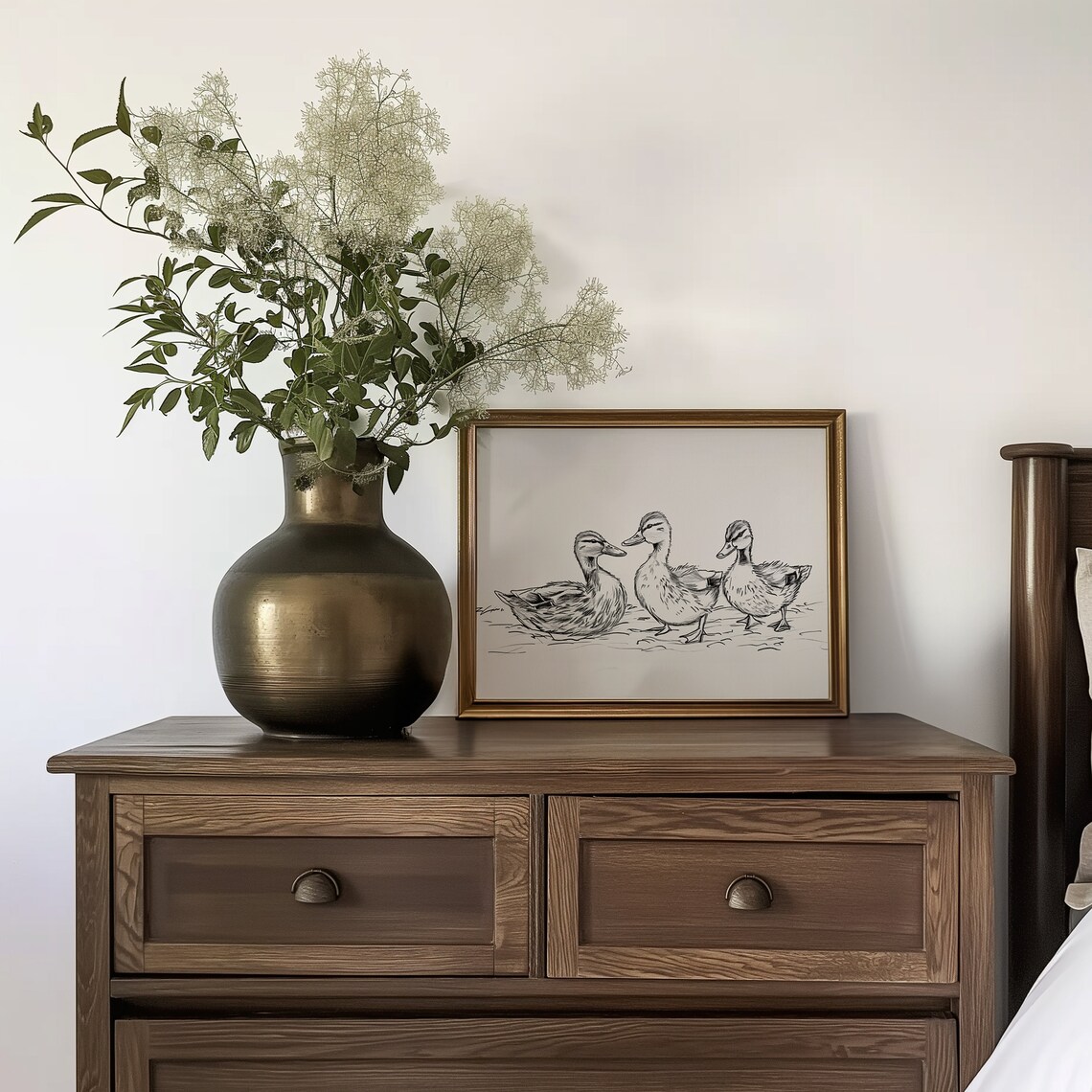 Duck Print Vintage Wall Art, Countryside Illustration - Image 4