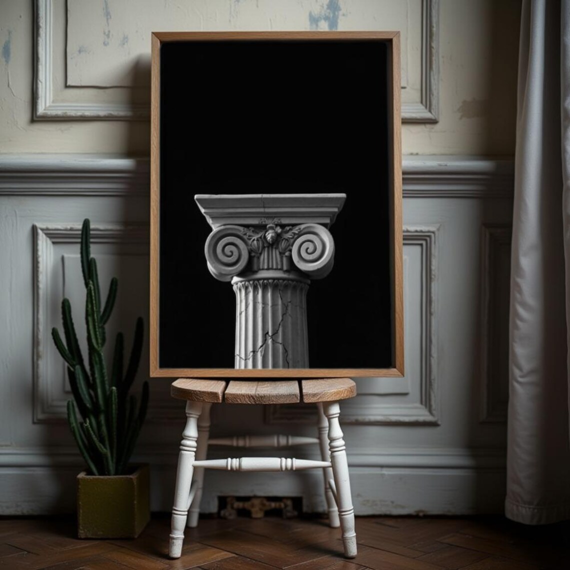 Greek Ionic Column Minimalist Architecture Wall Art - Image 2