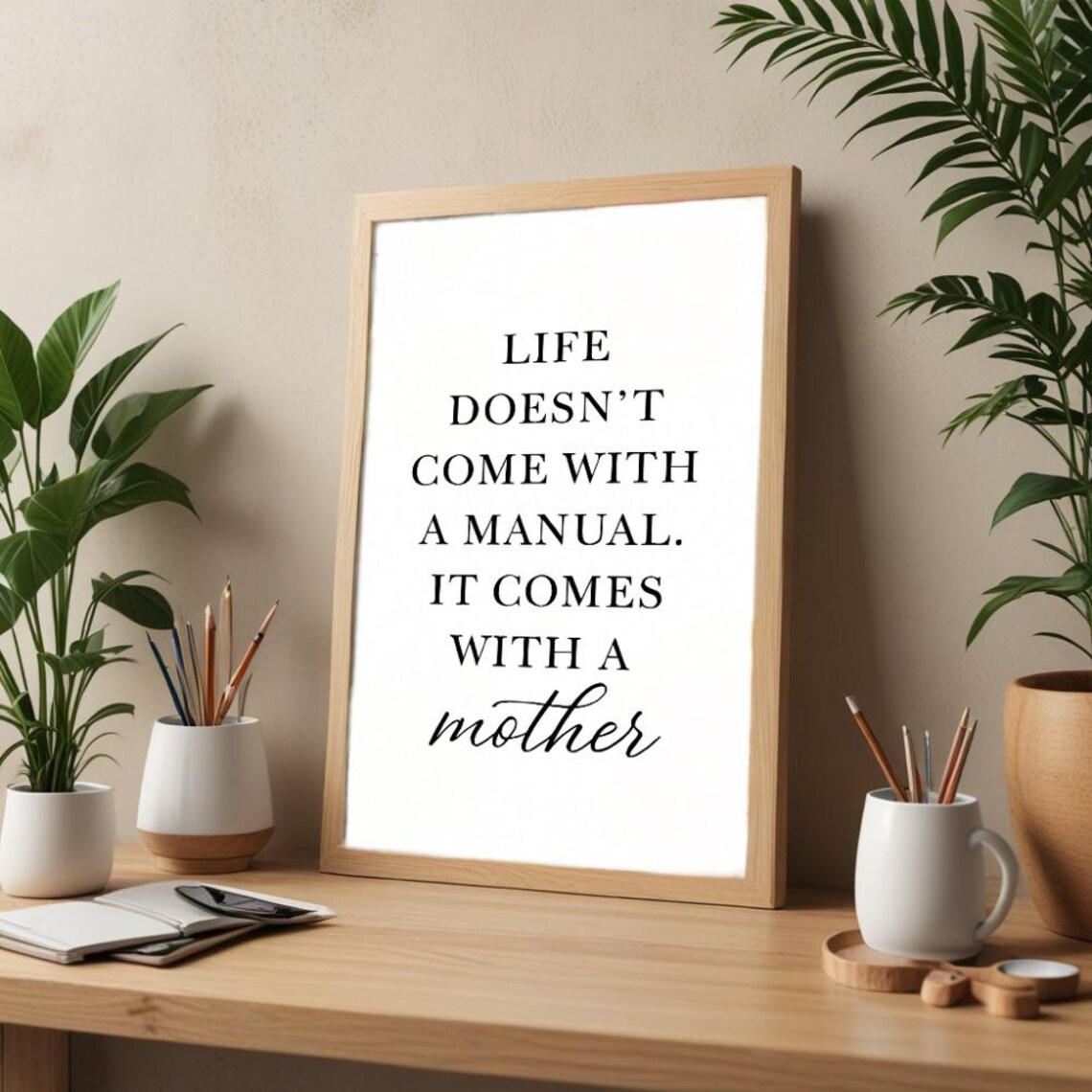 Life Does Not Come With a Manual Mother Quote Minimalist Poster - Image 2