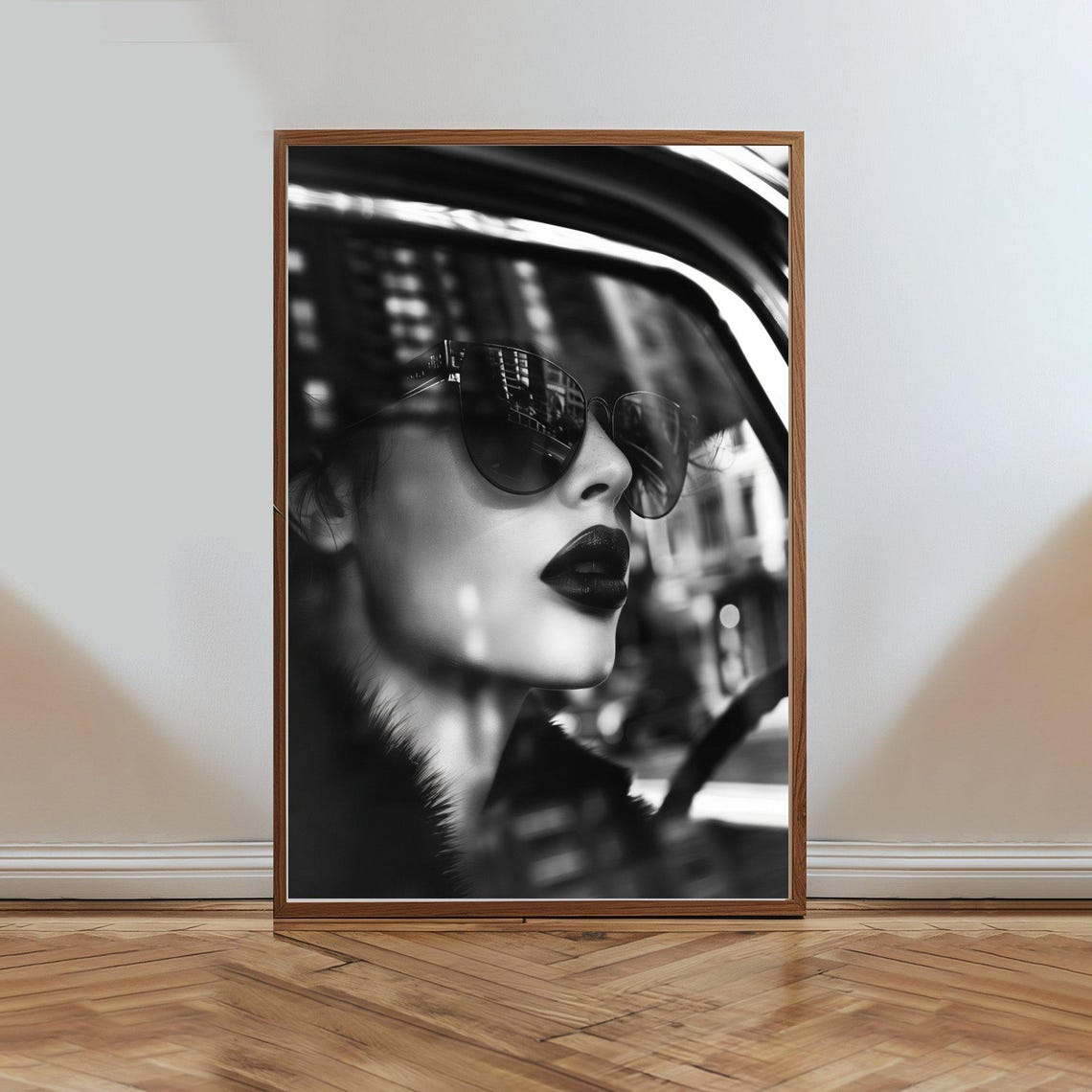 Stylish Black And White Woman Portrait Wall Art Modern Portrait Photography Print Fashionable Home Decor Monochrome Art Print