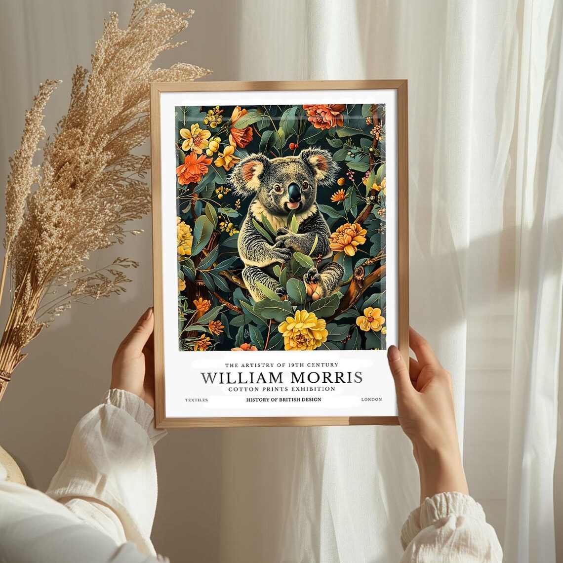 William Morris Koala Eucalyptus Flowers Cotton Prints Exhibition Poster - Image 3