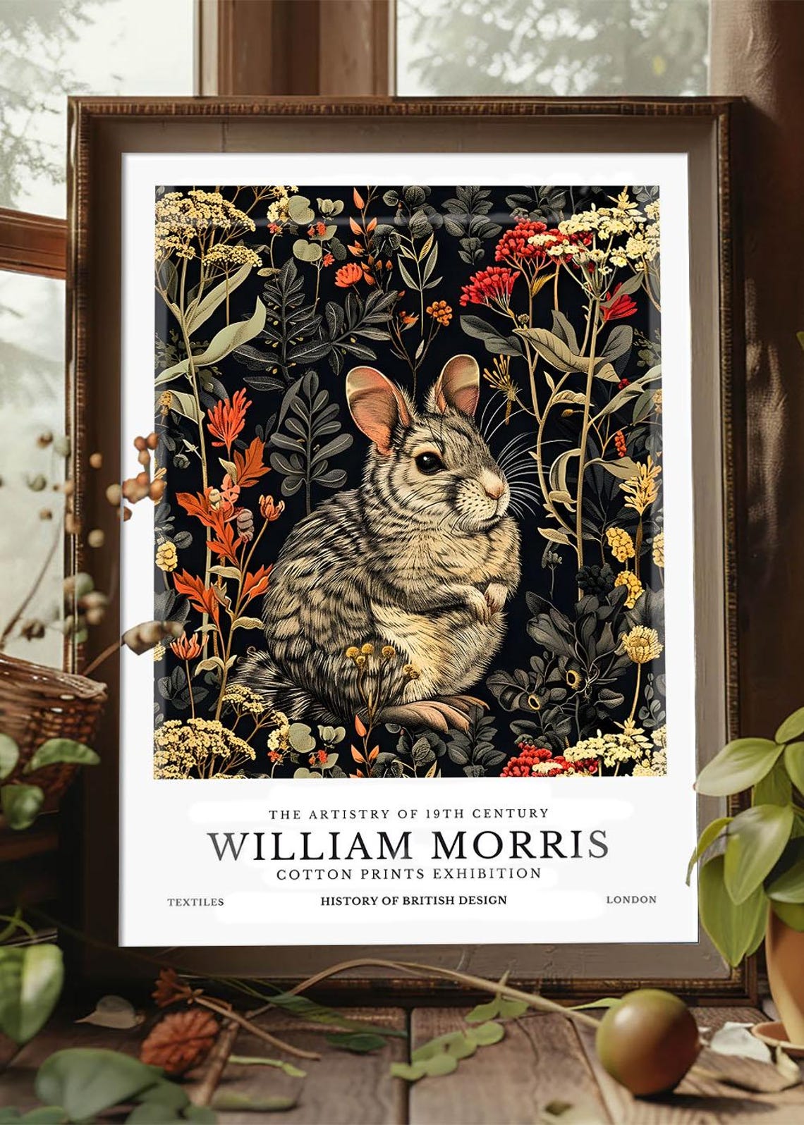William Morris Chinchilla Cotton Prints Exhibition Floral Art Poster - Image 3