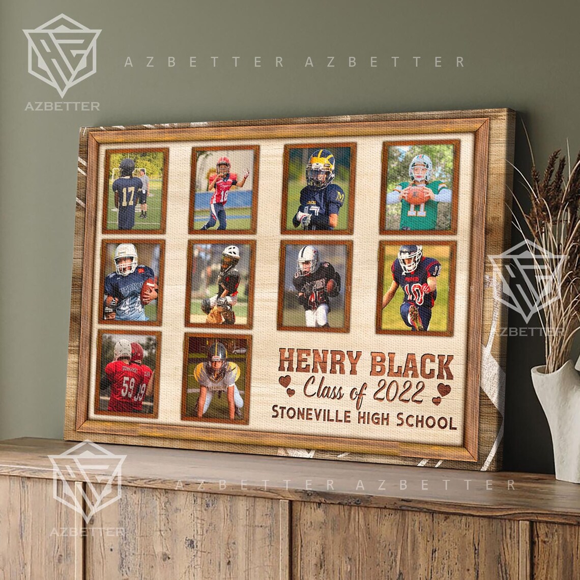 Henry Black Class of 2022 Football Photo Collage Sign Poster