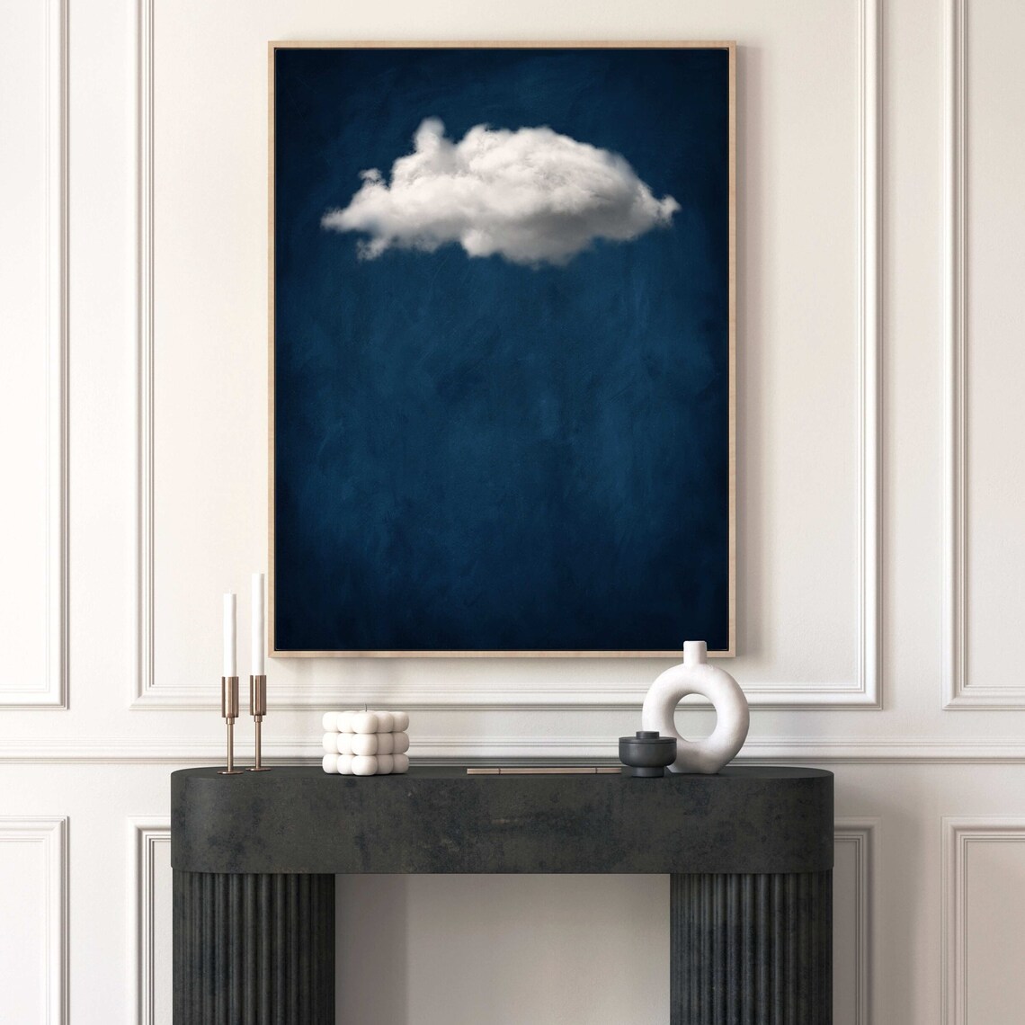 Cloud Abstract Art Print, Minimalist Night Sky - Image 3