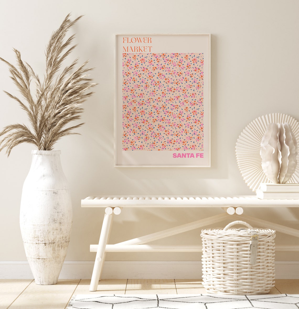 Santa Fe Flower Market Colorful Petal Pattern Design Art Poster - Image 2