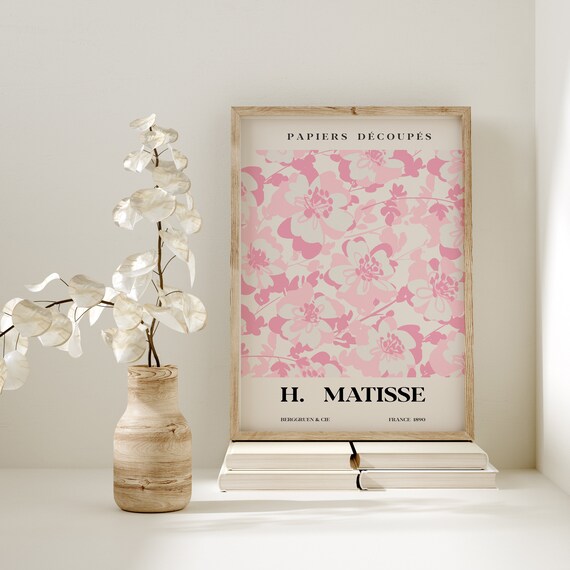 Henri Matisse Papiers Decoupes Pink Floral Exhibition Art Poster