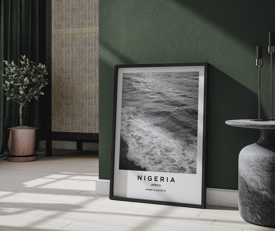 Nigeria Art Nigeria Print Nigeria Poster Nigeria Art Nigeria Photo Nigeria Map Nigeria Painting Nigeria Travel - Image 2