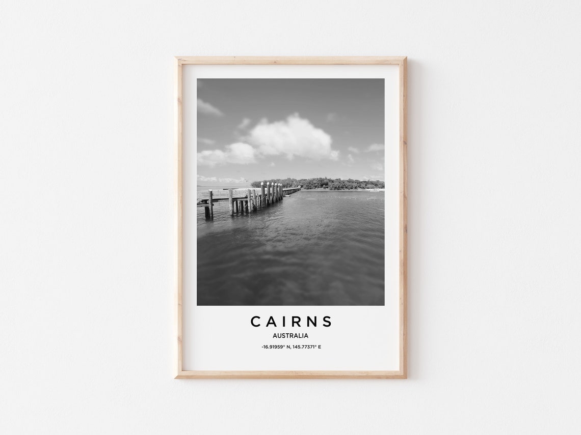 Cairns Travel Poster Cairns Print Cairns Photo Print Black And White Photography Monochrome Travel Photography Australia Wall Decor - Image 2