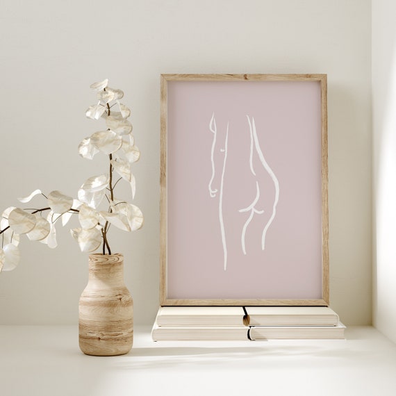 Nude Woman Line Art Scandi Art Print Danish Poster Art Gallery Wall Nordic Picture A5 A4 A3 A2 Lounge Hallway Gift Housewarming